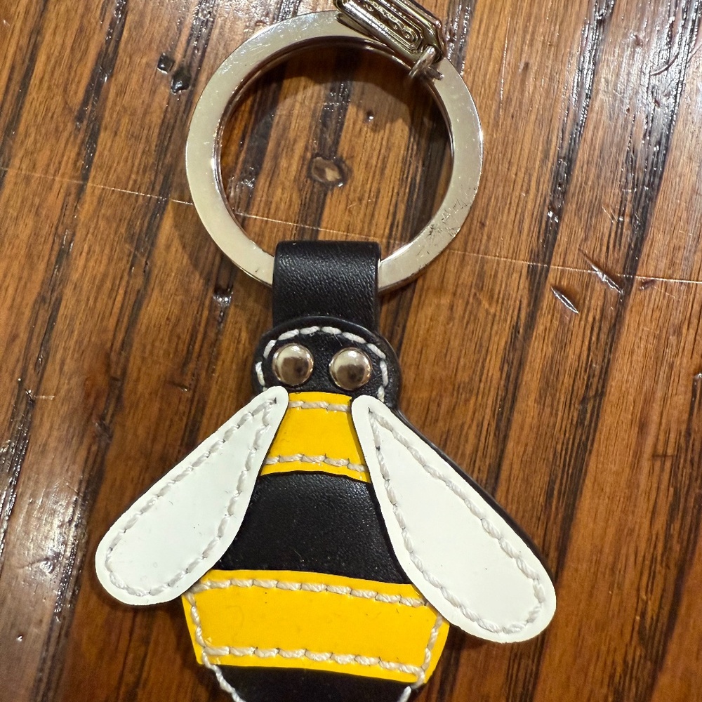 Coach Bumblebee Leather Key Fob